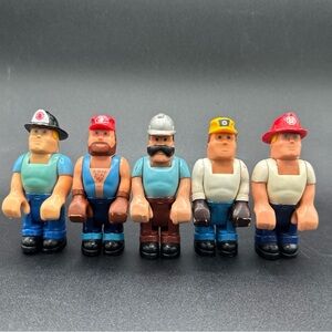 Lot Of 5 VTG Fisher-price Fire And Construction Husky Helpers (1977)